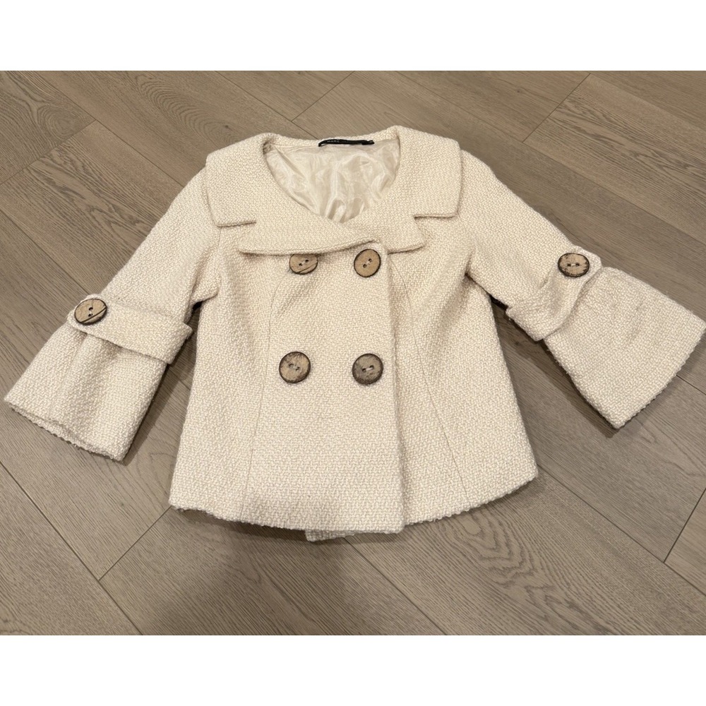 Marc Jacobs Boucle wool jacket vintage Ivory Tweed Preppy‎ Size M Short 90's